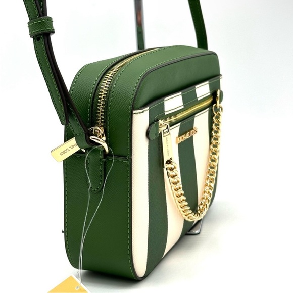 Michael Kors Large EW Zip Chain Xbody Crossbody Bag Green Multi - Picture 5 of 11
